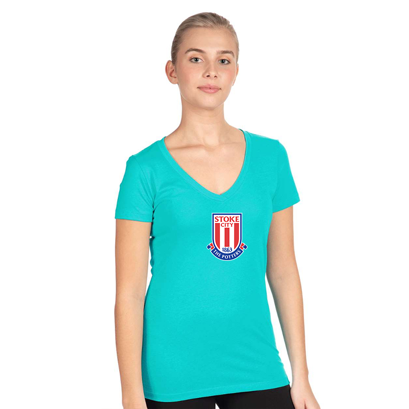 Women's Stoke City Soccer  Next Level V-Neck T-Shirt